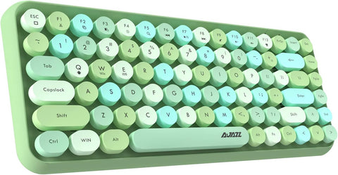VAFSKY 84-Key Pink Wireless Bluetooth Keyboard with Cute Retro Round Keycaps, Comfortable Ergonomic Typewriter Keyboard Compatible with Android Windows iOS for Home and Office Keyboard